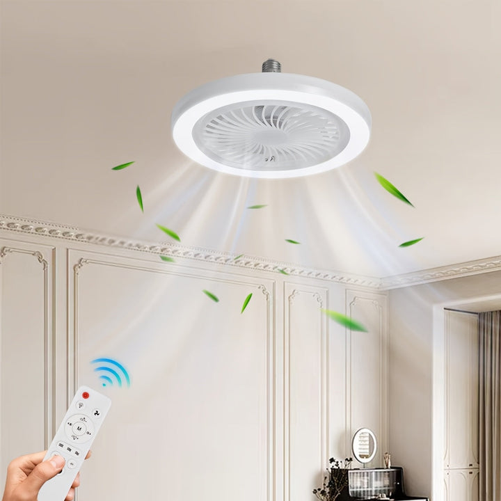 Slank LED-loftsventilator med lys – dæmpbar og lydsvag