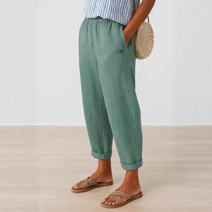 Womens Casual Pants With Digital 3D-printed Buttons