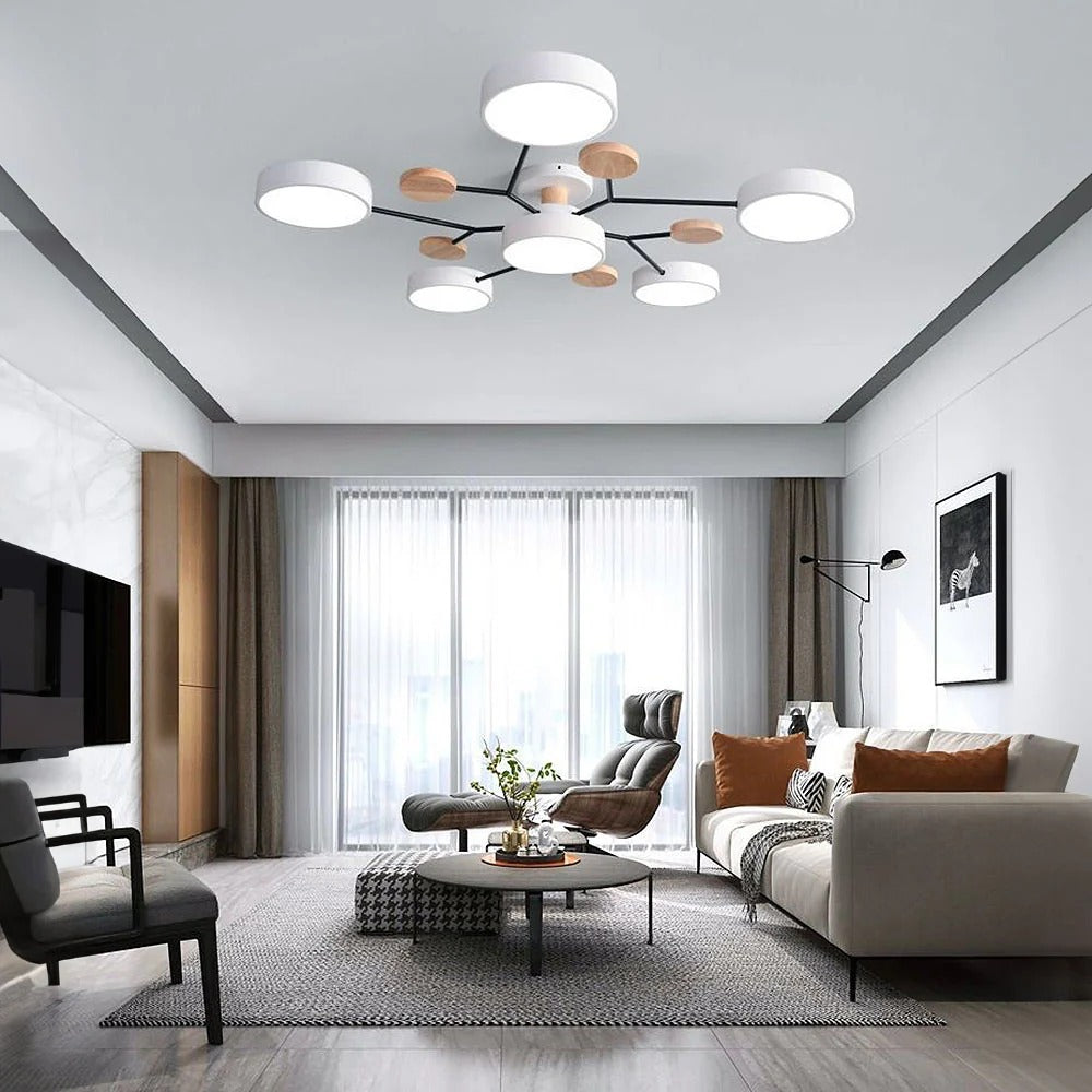 Loftlampe til flush-montering, moderne LED-belysning til rummet