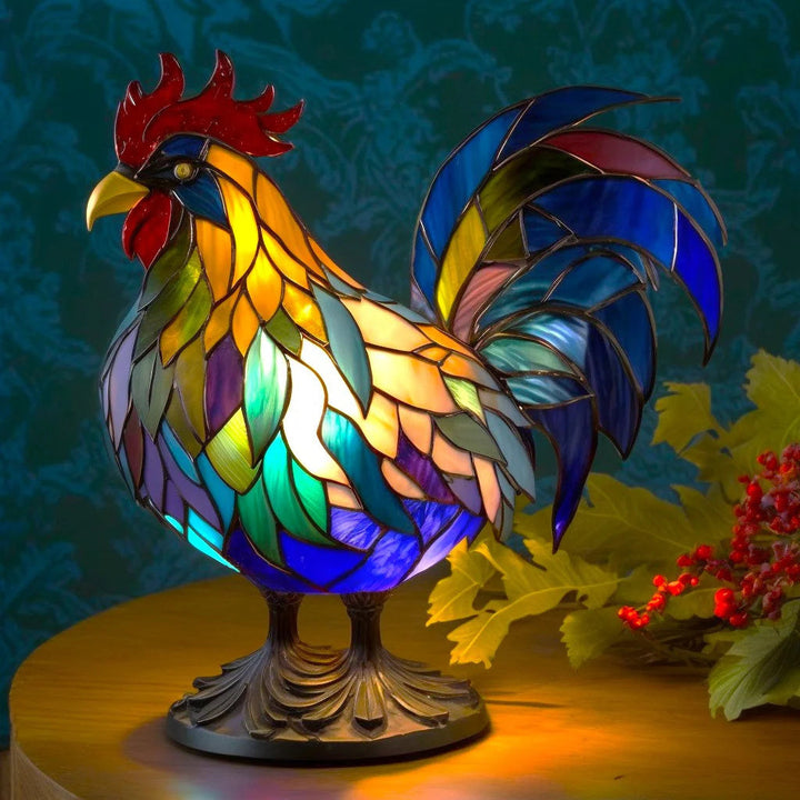 VitraGlow håndlavet glaspynt | Elegant bordlampe i resin og glas med levende kunstneriske mønstre