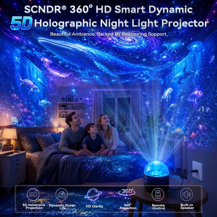 360° dynamisk galakse-himmelprojektor natlys med svanehals og USB-strømforsyning