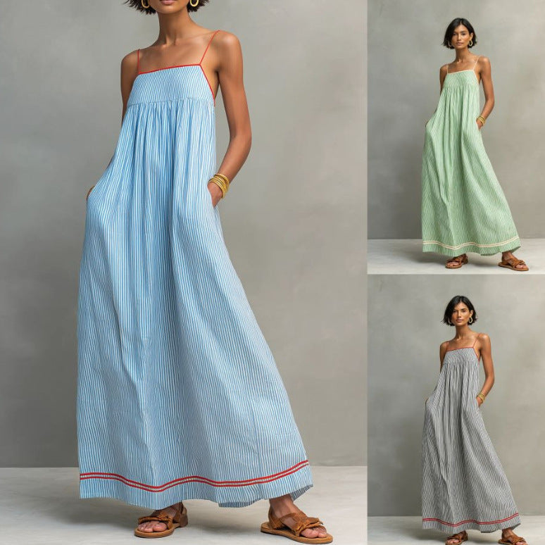 Seasonal Fashion Casual Strapless Sleeveless Long Dress