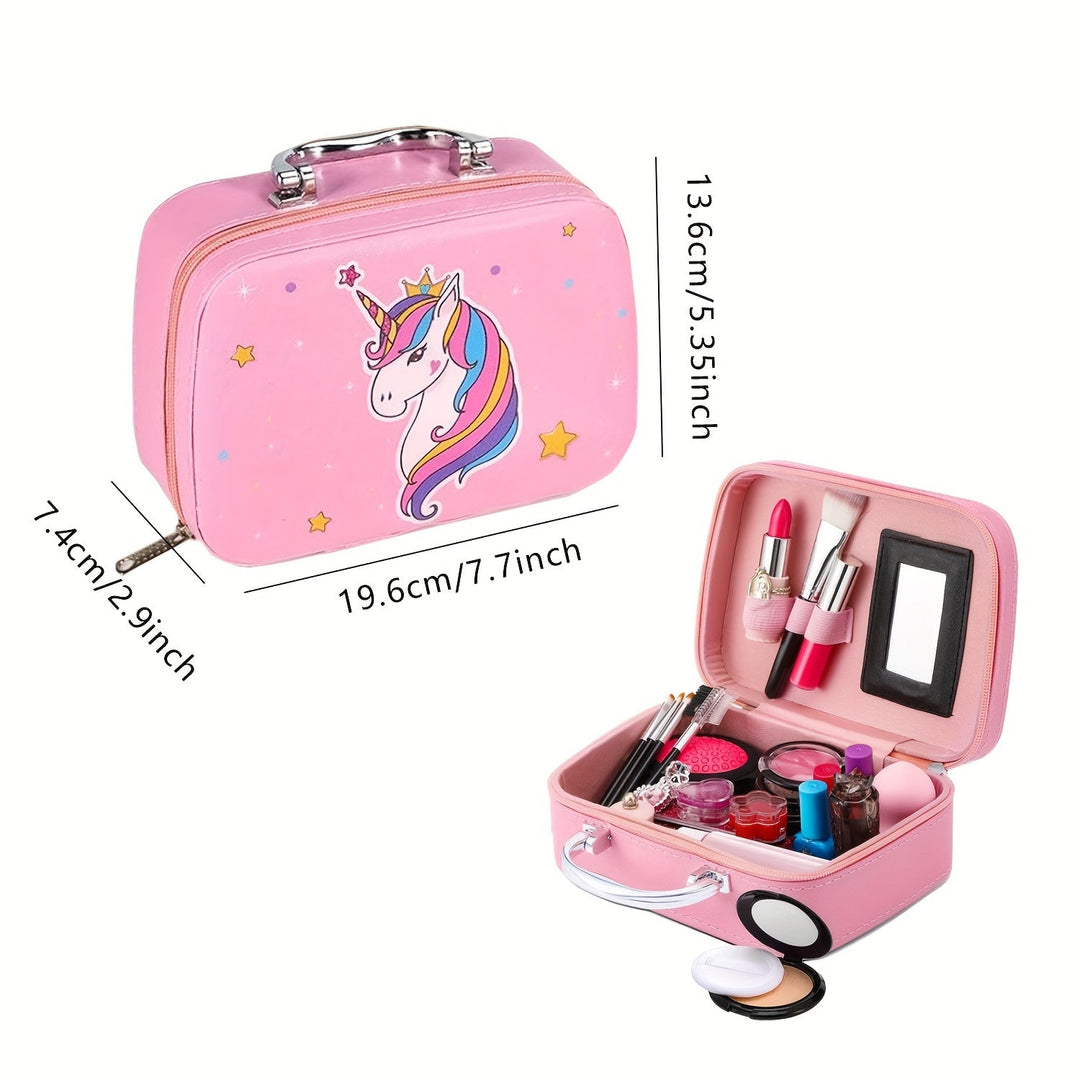 Deluxe Unicorn makeuptaske – rigtige kosmetik og tilbehør til piger