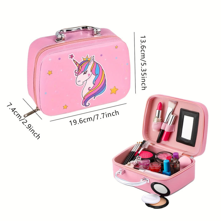 Deluxe Unicorn makeuptaske – rigtige kosmetik og tilbehør til piger