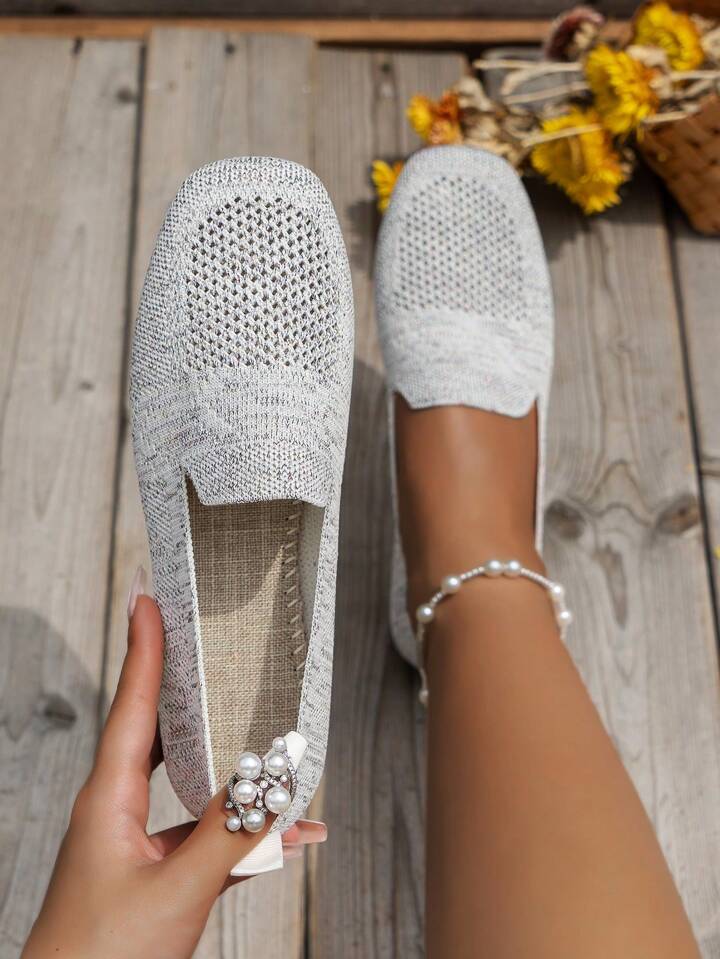 Ortopædiske slip-on-sneakers til damer med blød indersål og åndbart mesh