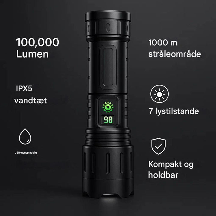 100.000 lumen lommelygte