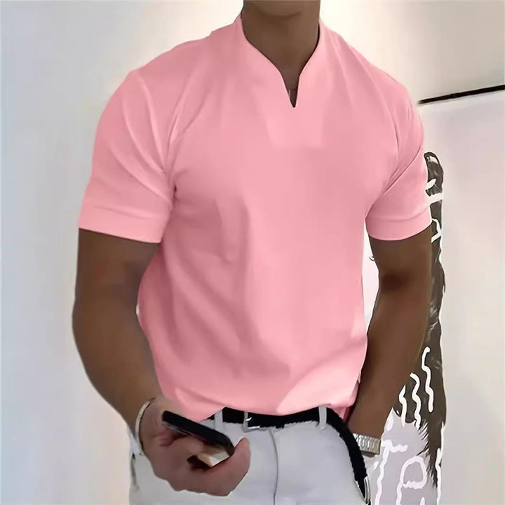 Men's Athletic T-Shirt Elastic Cotton Short-Sleeve Summer