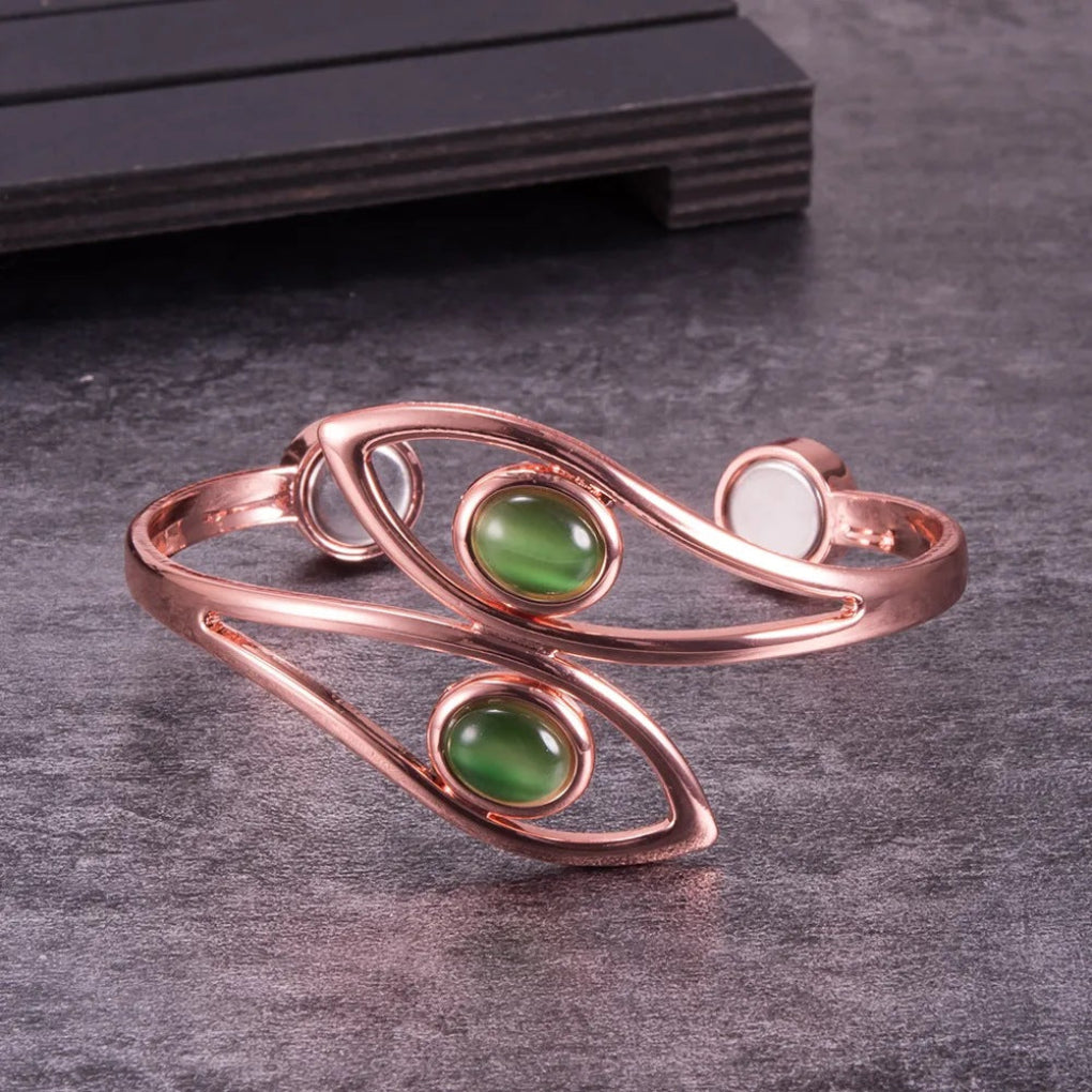 Womens Pure Copper Opal Magnetic Bracelet