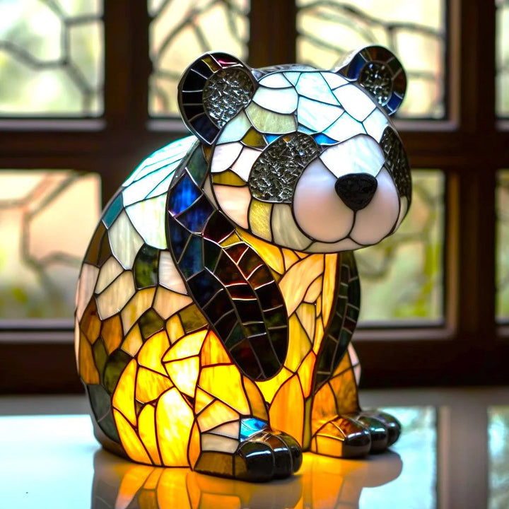 Bordlampe i farvet glas dyr dekorativt lys