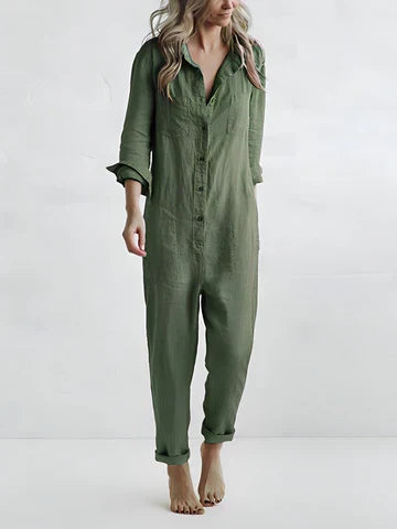 Casual jumpsuit til damer med knaplukning – Amira