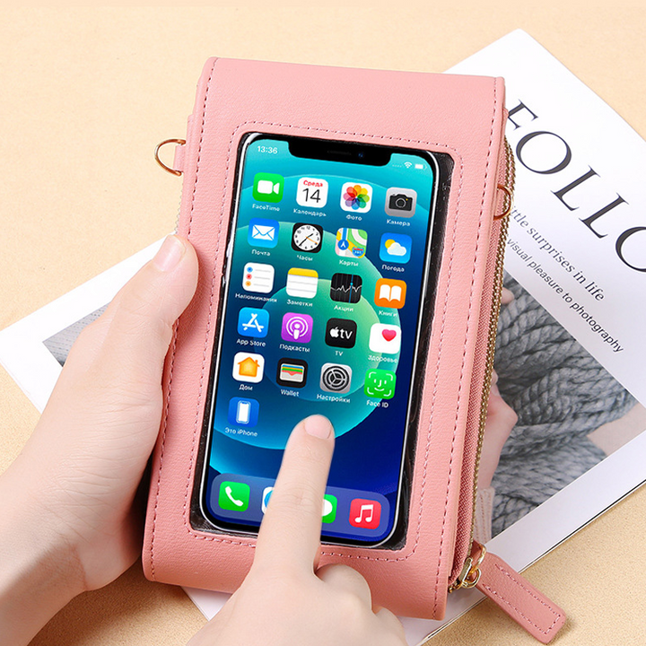 Telefontaske med touchscreen og pungfunktion – kompakt crossbody-taske til daglig brug