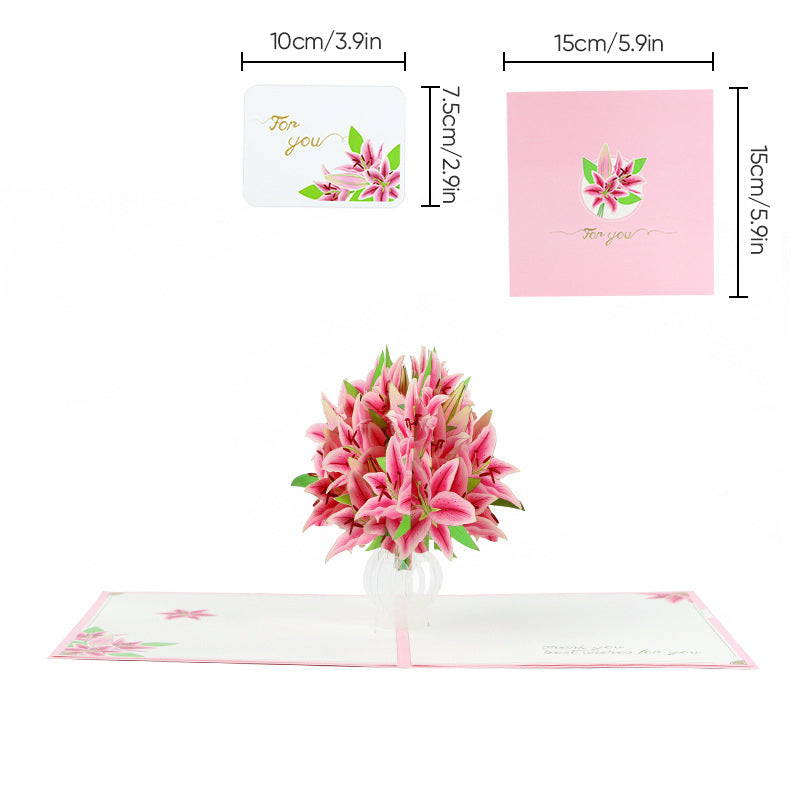 Mors Dag-3D-blomsterkort, unik erindring til hende
