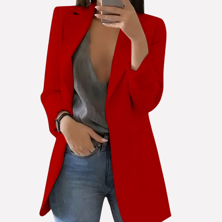 Kvinders Front Pocket Blazer – Struktureret Hverdagslag