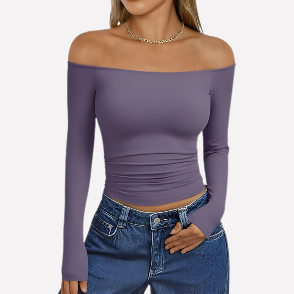 Kvinders Off-The-Shoulder Langærmet Top