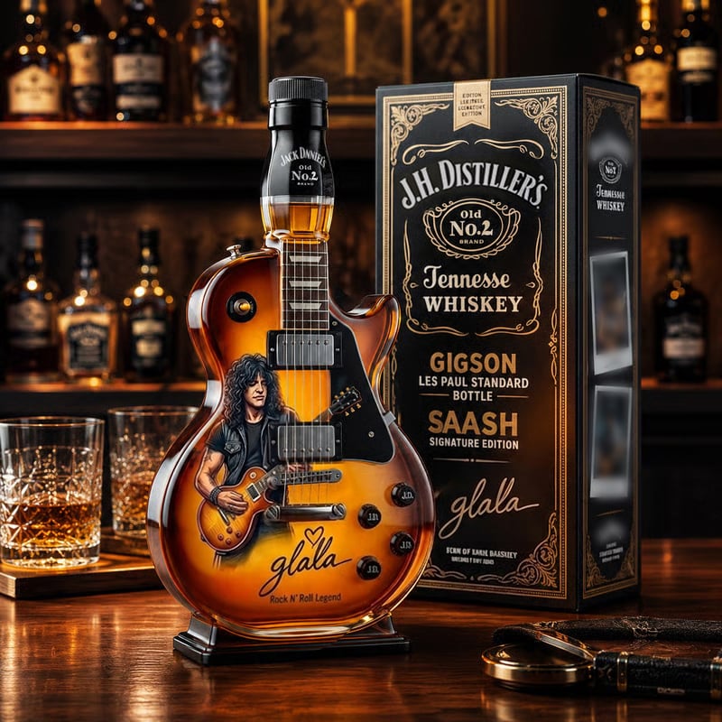 RockSpirit – Vintage Sunburst Guitarfigur til Flaskepynt