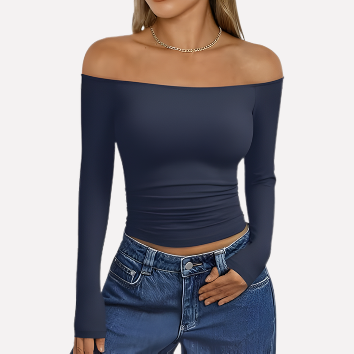 Kvinders Off-The-Shoulder Langærmet Top