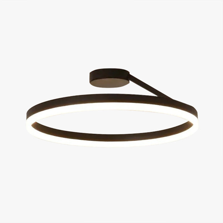 Arisha moderne rund LED-loftlampe sort/hvid til stue, gang, metal