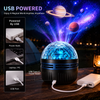 360° dynamisk galakse-himmelprojektor natlys med svanehals og USB-strømforsyning