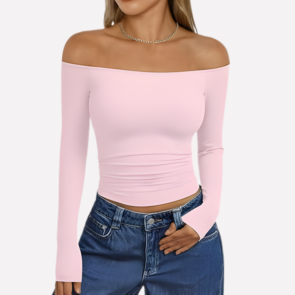 Kvinders Off-The-Shoulder Langærmet Top