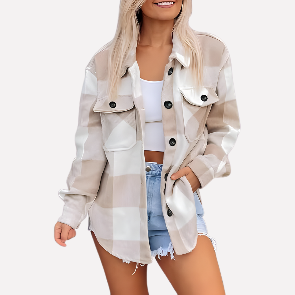Kvinders Plaid Shacket