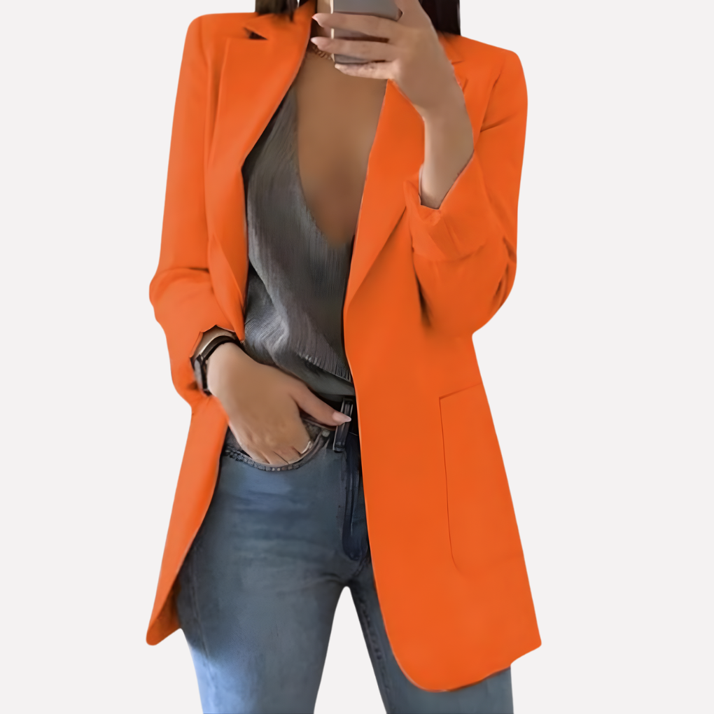 Kvinders Front Pocket Blazer – Struktureret Hverdagslag