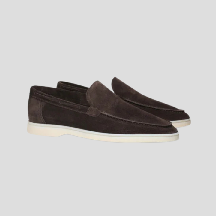 Herre-loafers i ruskind