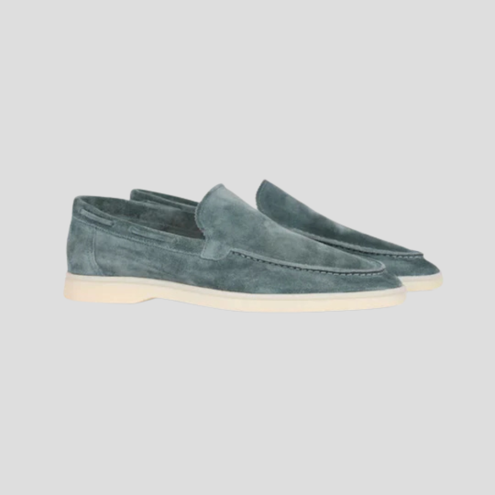 Herre-loafers i ruskind