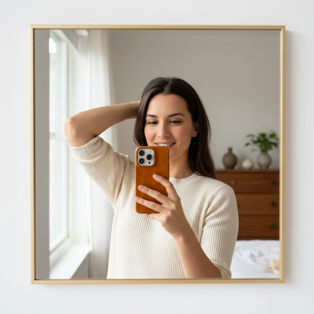Ægte læder-cover med olievoks til Apple iPhone