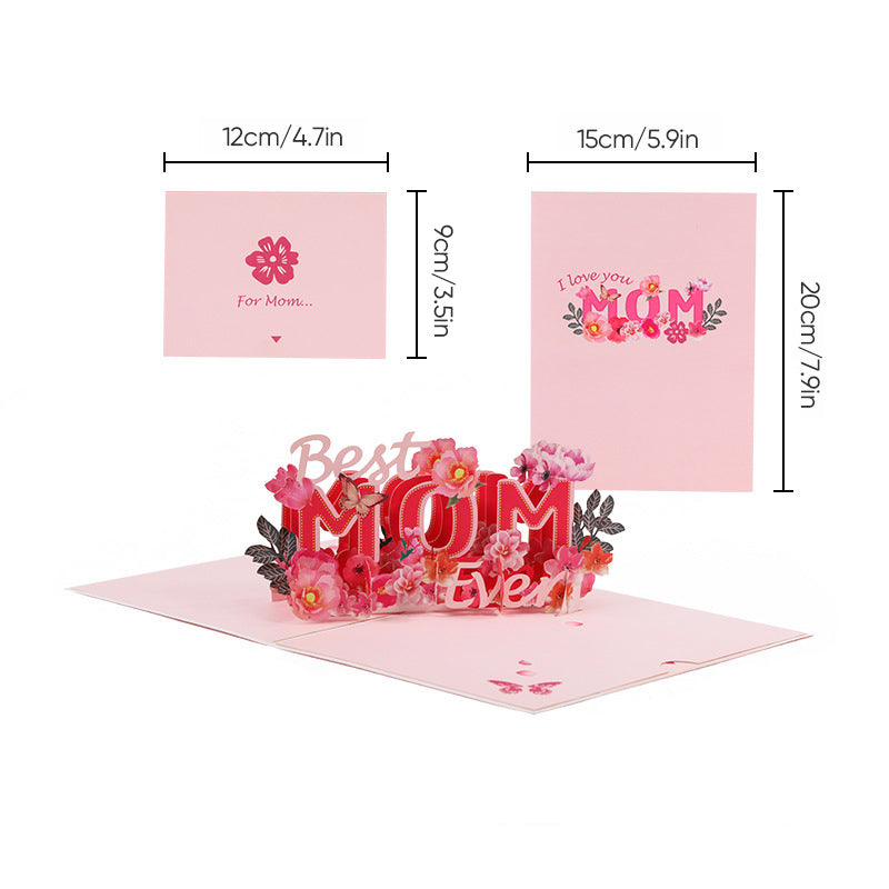 Mors Dag-3D-blomsterkort, unik erindring til hende