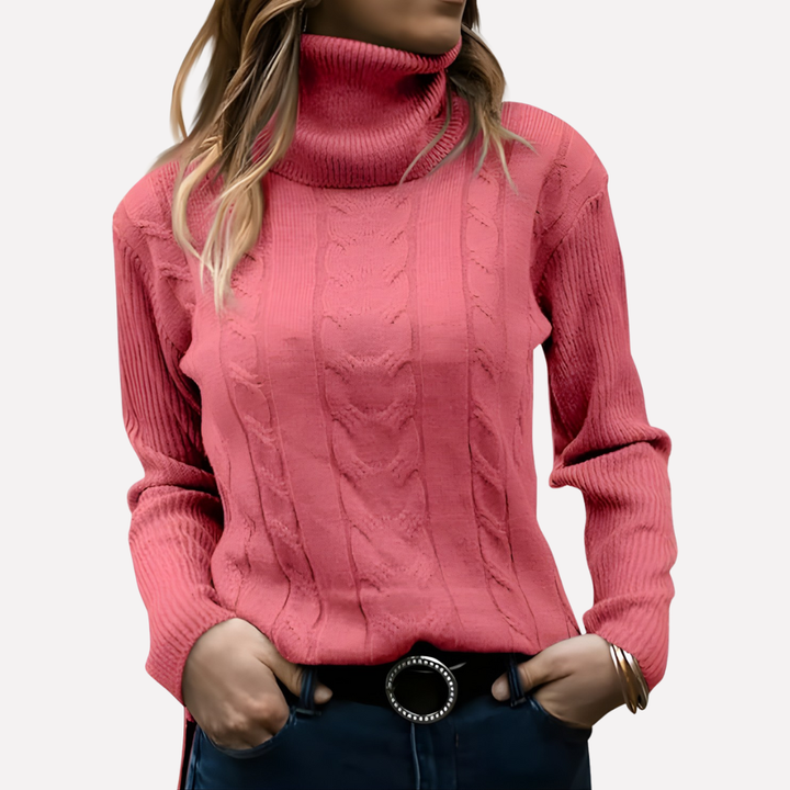 Kvinders Turtleneck Pullover – Afslappet Hverdag Stil