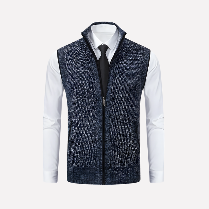 Herre Vest med Lynlås Front