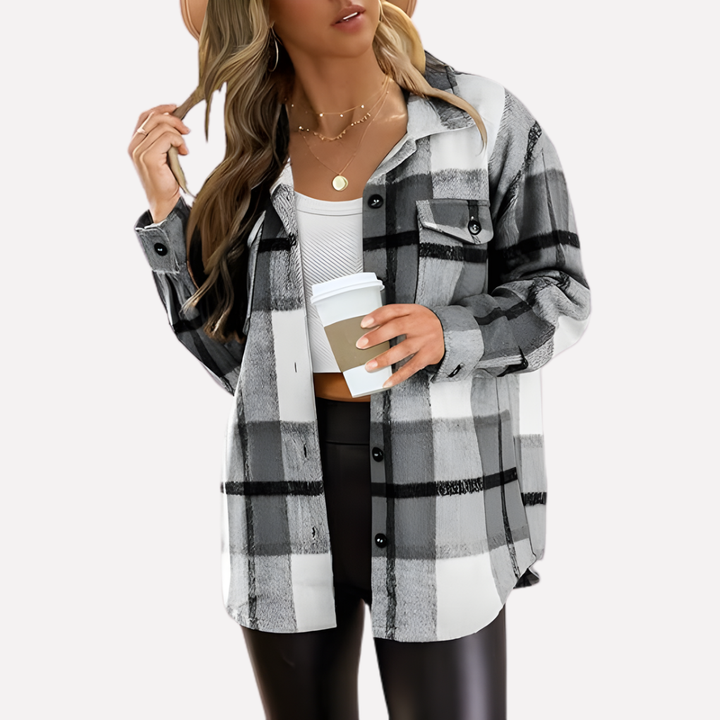 Kvinders Plaid Shacket