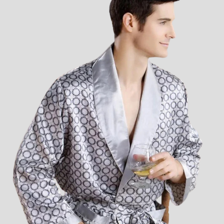 Herrekimono-satinbadekåbe