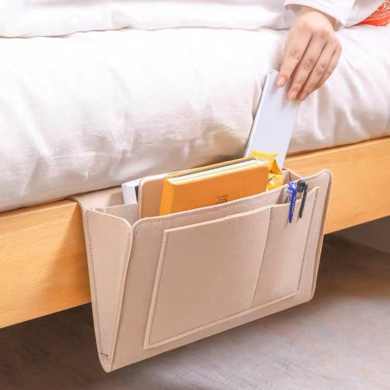 Smart filt-opbevaringstaske – organiseret og lige ved hånden ved sengen eller sofaen