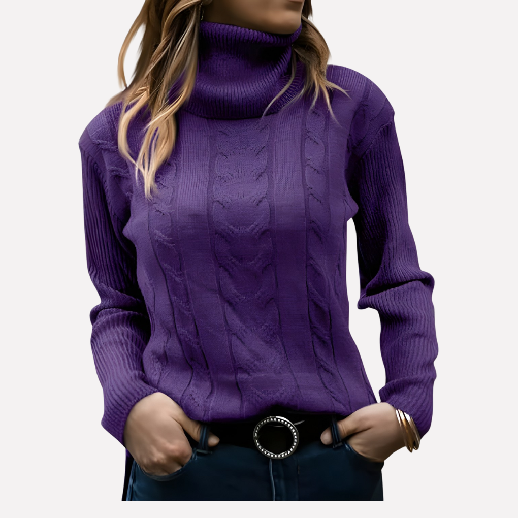 Kvinders Turtleneck Pullover – Afslappet Hverdag Stil