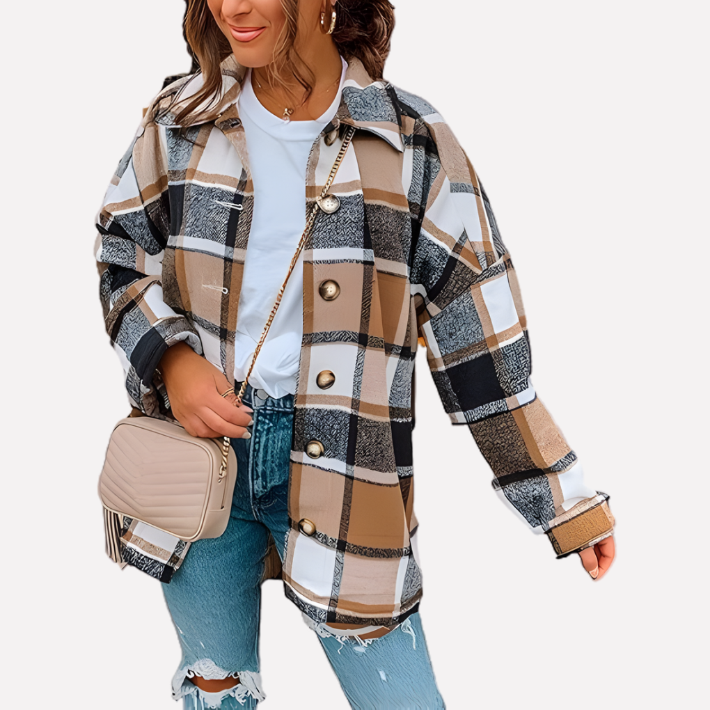 Kvinders Plaid Shacket