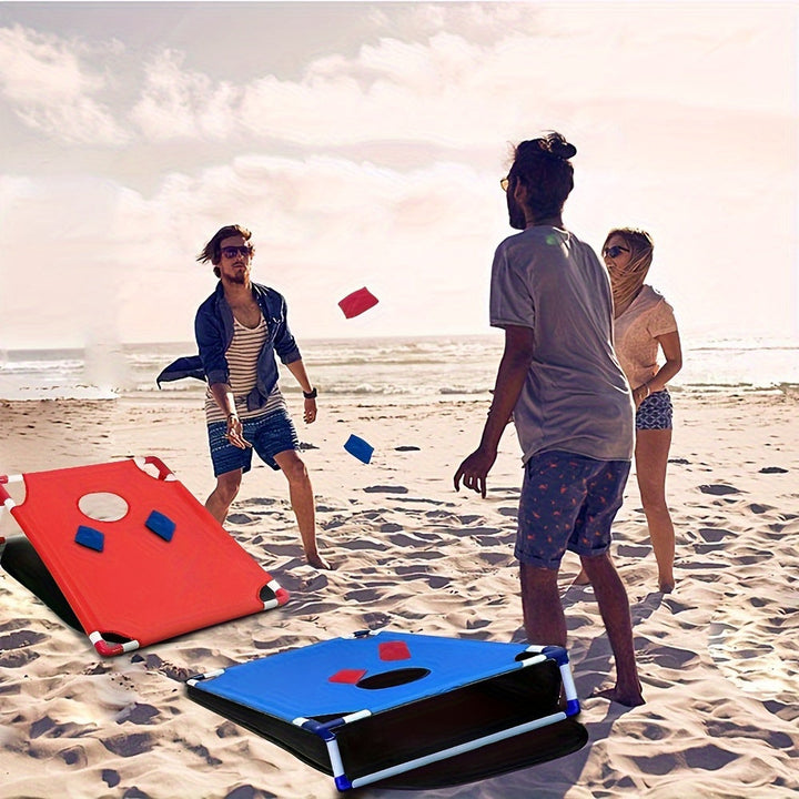 Bærbart cornhole-spilsæt – perfekt til udendørs familiehygge