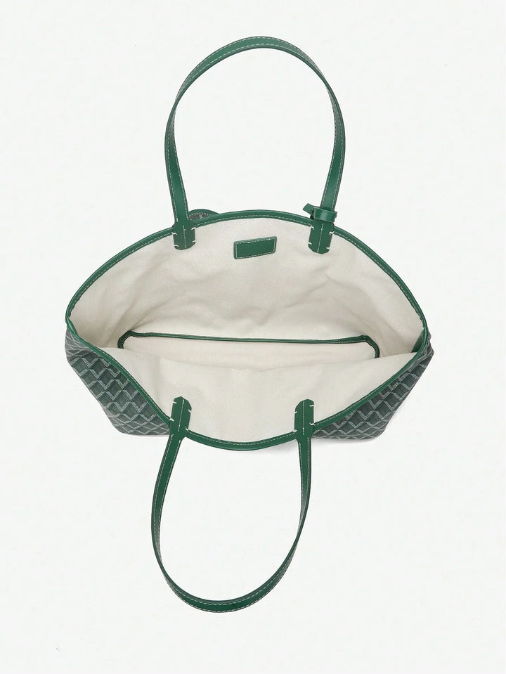 Afslappet Skuldertaske i PVC til Kvinder | Tote Bag | Stor Let Taske til Studerende