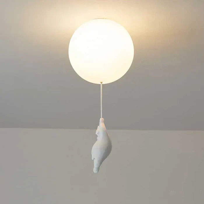 Loftlampe til børneværelset med bamse og ballon - CloudBear