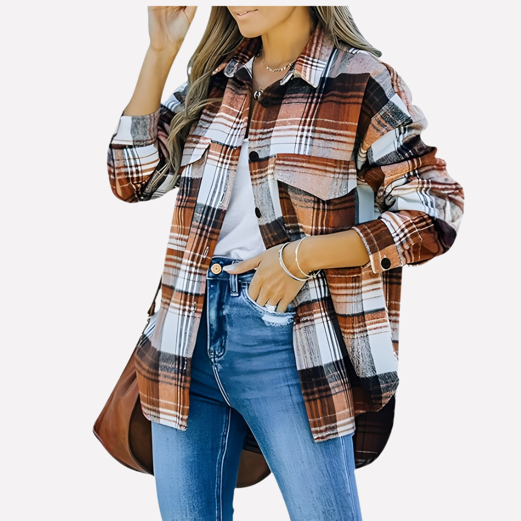 Kvinders Plaid Shacket
