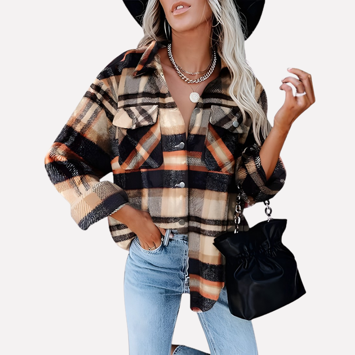 Kvinders Plaid Shacket