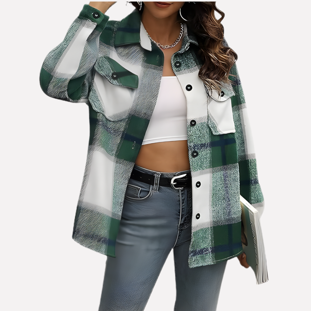 Kvinders Plaid Shacket