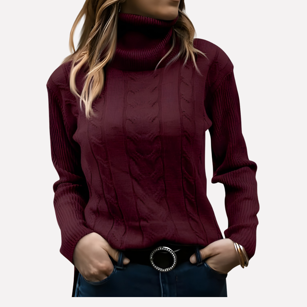 Kvinders Turtleneck Pullover – Afslappet Hverdag Stil