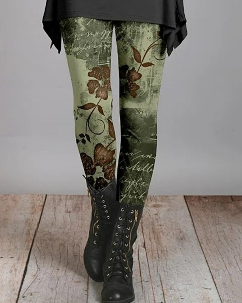 Boheme retro-leggings med etniske print – Ziva