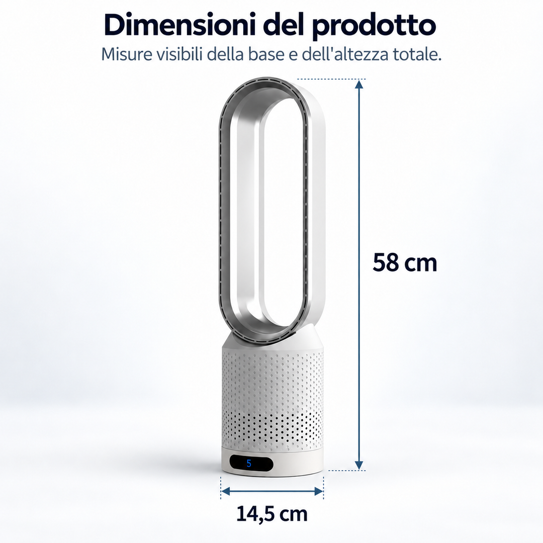 AirPure – Ultra-stille tårnventilator uden vinger (< 32 dB)