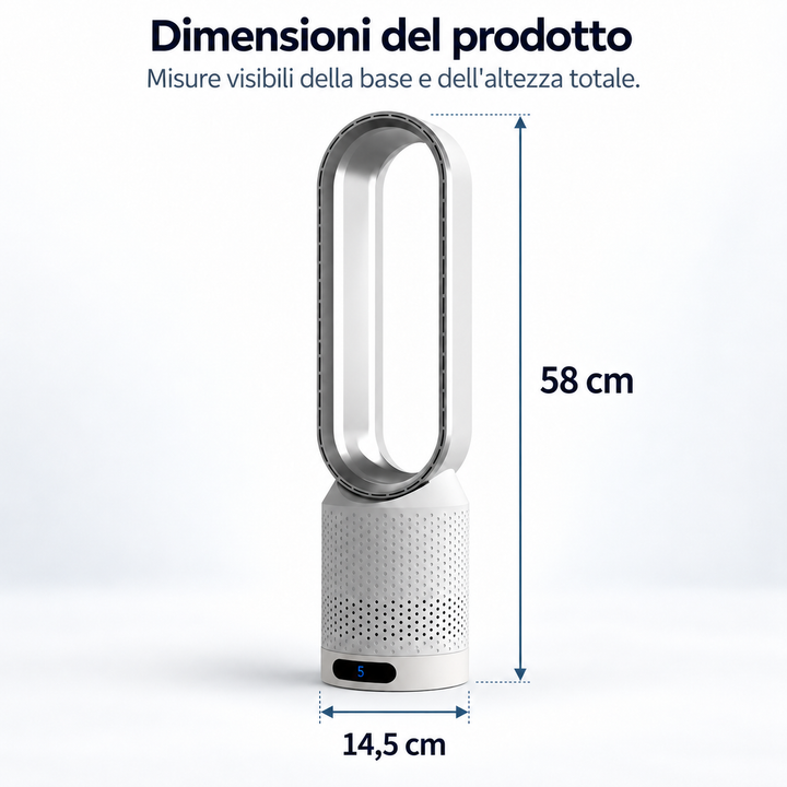 AirPure – Ultra-stille tårnventilator uden vinger (< 32 dB)