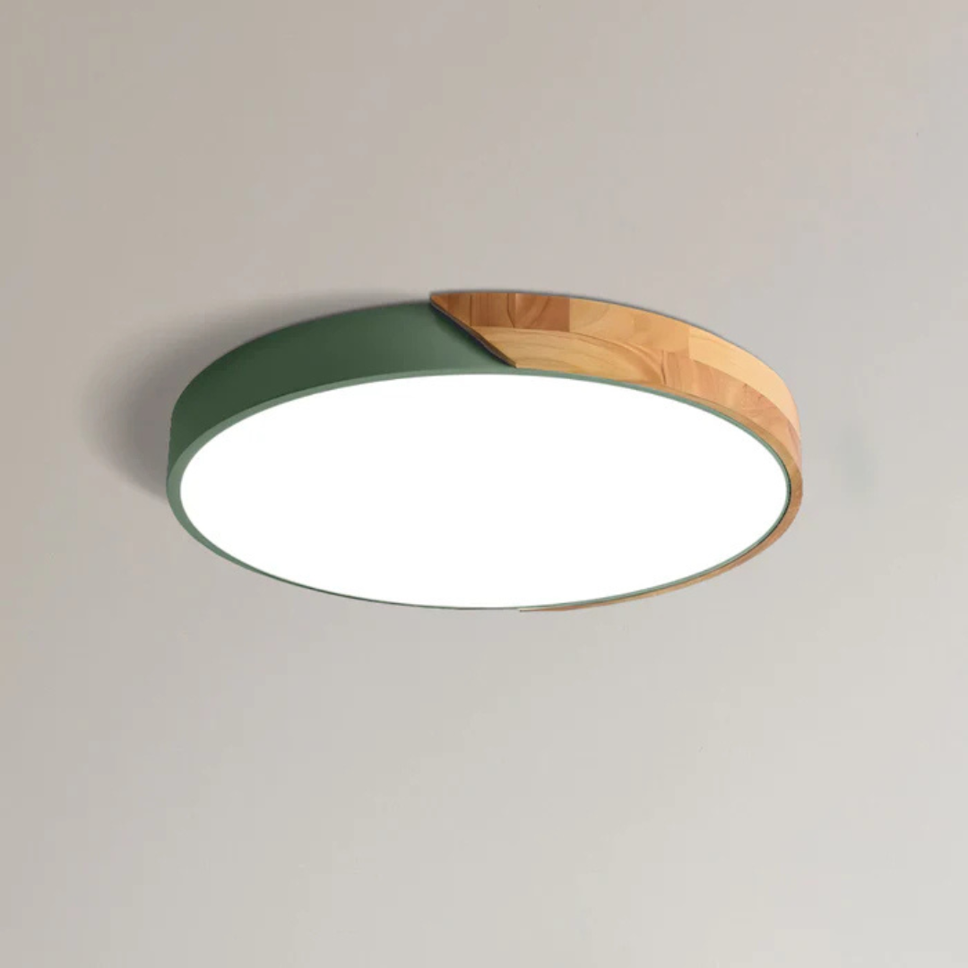Delos Scandi-loftlampe i træ | Naturlig LED-designlampe