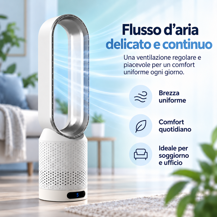 AirPure – Ultra-stille tårnventilator uden vinger (< 32 dB)