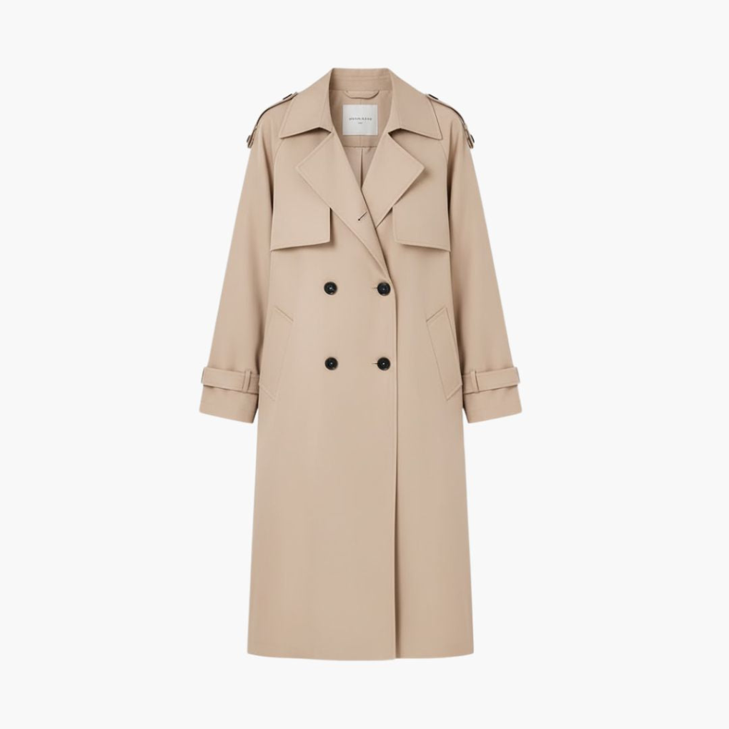 Kvinders Trench Coat med Knaplukning Udsalgspris