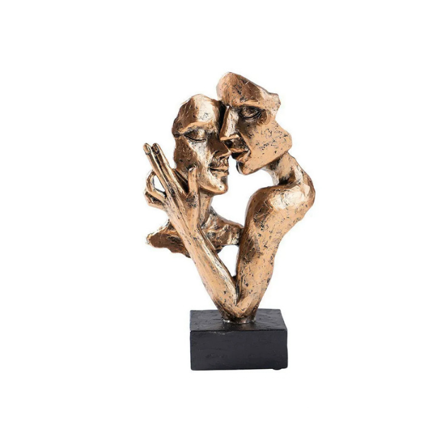 Abstrakt kunstskulptur – moderne parstatue til udstilling i hjemmet